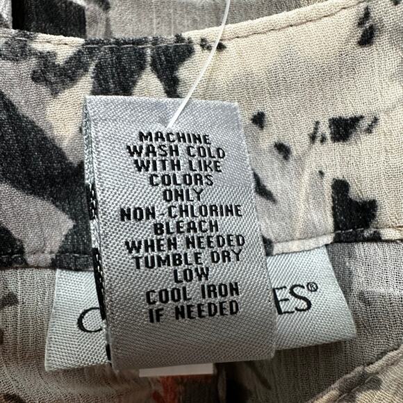 Catherines Blouse Womens 3X Beige Neutral Floral Sheer Boho Cape Sleeve Pullover - Picture 8 of 8